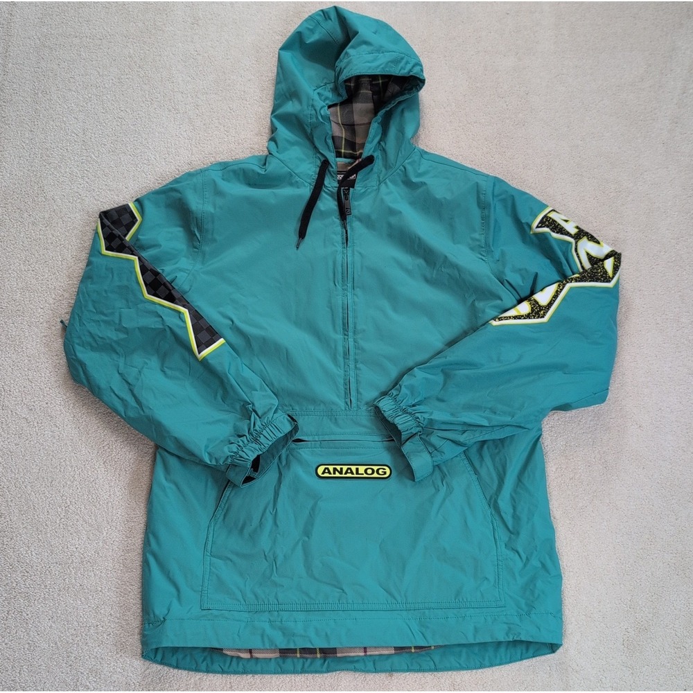 Burton Analog Chainlink Anorak Jacket Teal Mens Small Thermolite Pullover 20620